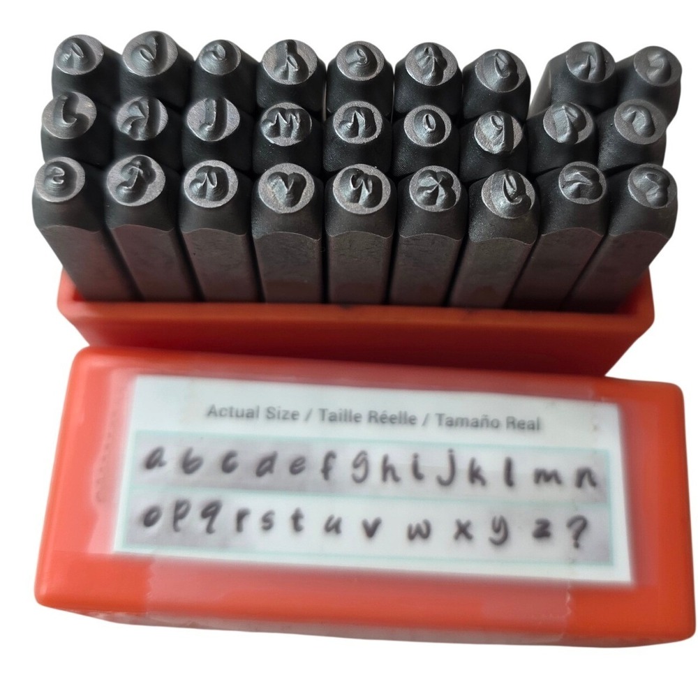 ImpressArt Metal Stamp Set Lowercase Alphabet a-z and Question Mark with Case K2